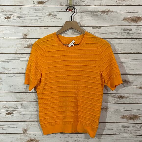 Rebecca Taylor Tech Lace Sweater - Tangerine - Medium - Picture 13 of 15